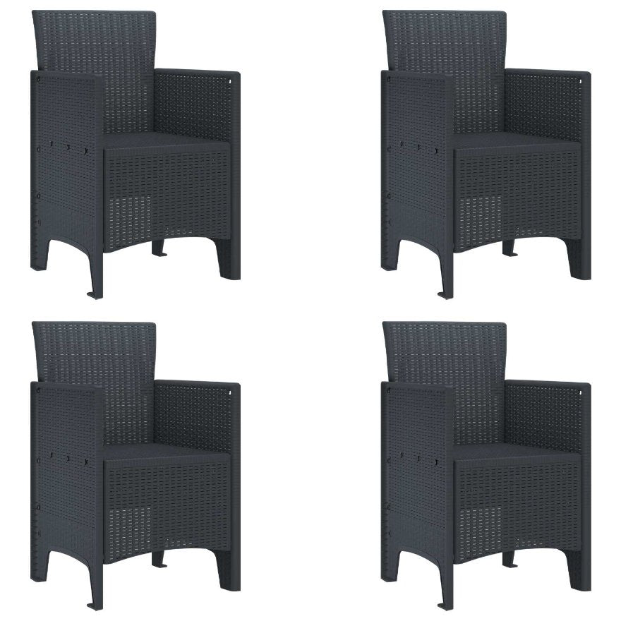 vidaXL Cadeira de Jardim 2 pcs Antracite 53 x 49 x 85 cm Polipropileno