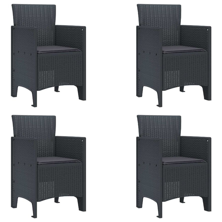 vidaXL Cadeira de Jardim 2 pcs Antracite 53 x 49 x 85 cm Polipropileno