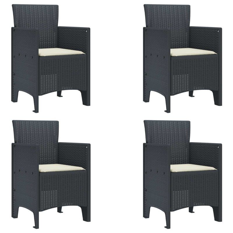 vidaXL Cadeira de Jardim 2 pcs Antracite 53 x 49 x 85 cm Polipropileno
