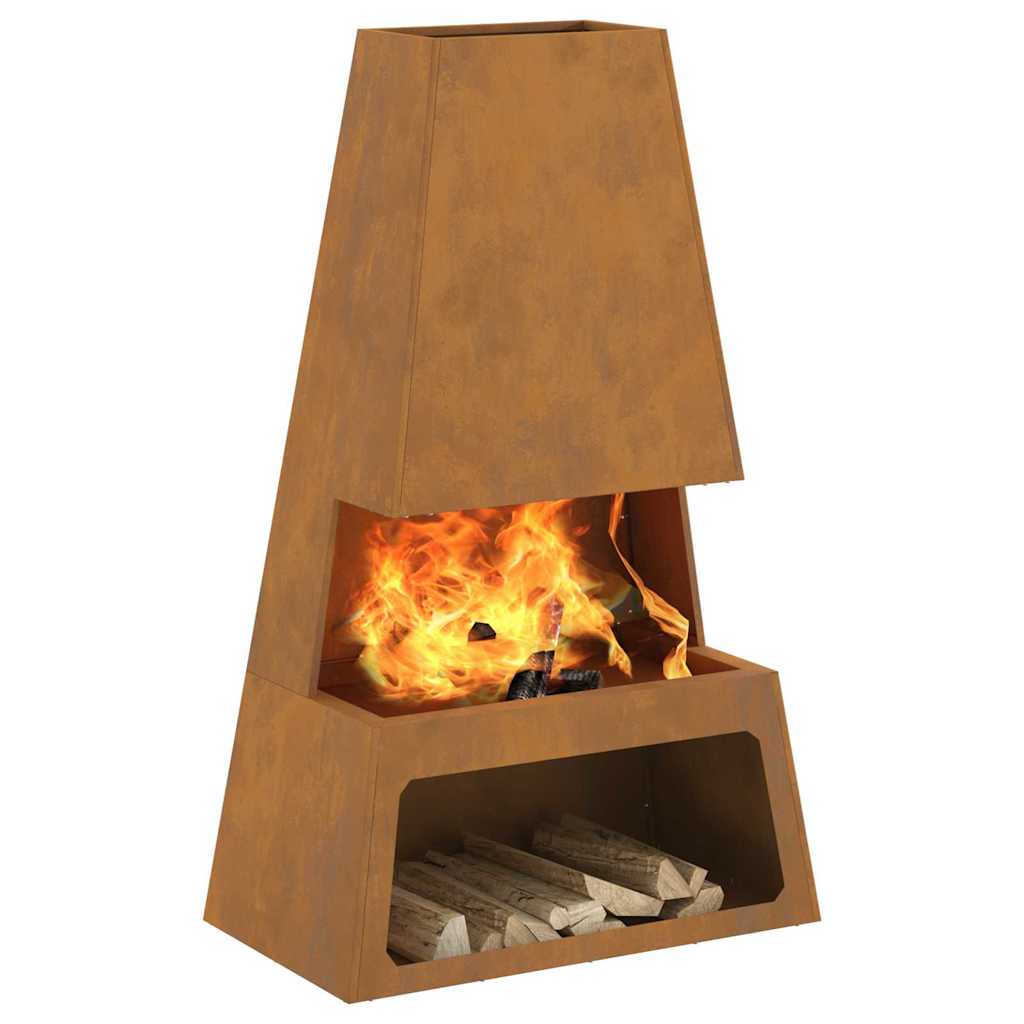 vidaXL Fire Pit Castanho 60 x 35 x 100 cm