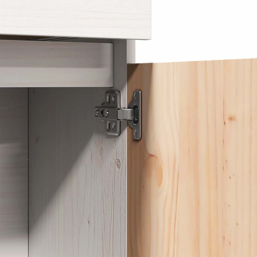 vidaXL Aparador alto 89x34x116,5 cm madeira de pinho maciça branco