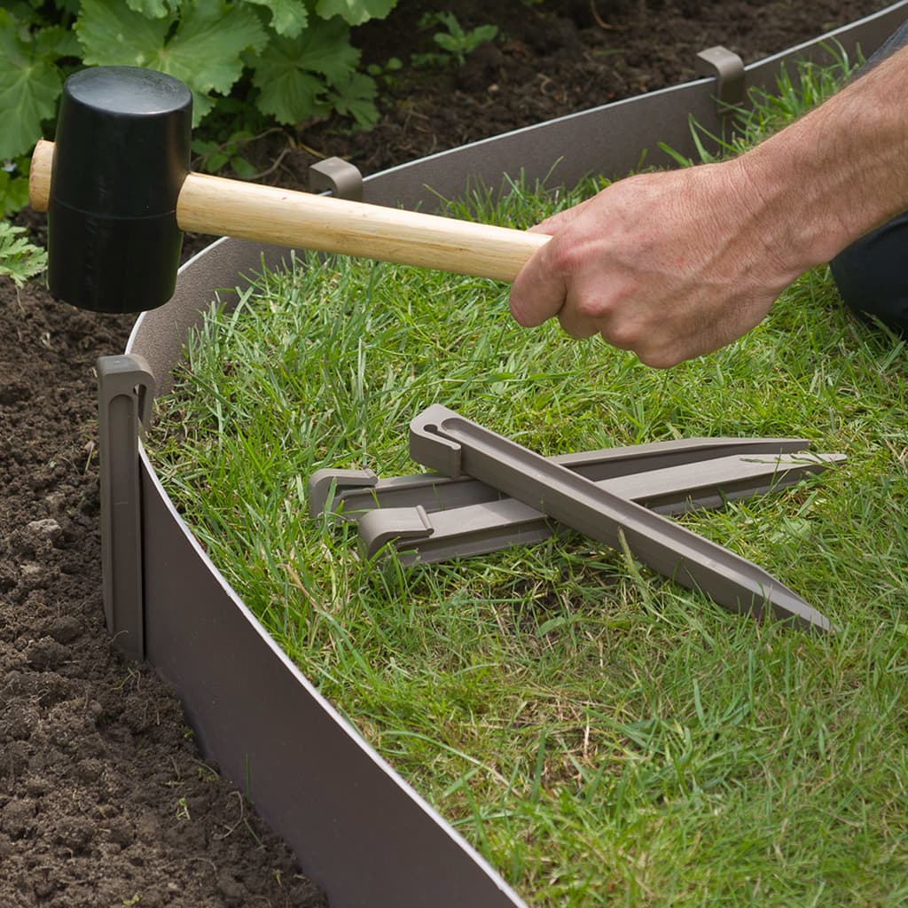 Nature Estacas de enterrar para jardim 10 pcs cinzento-acastanhado