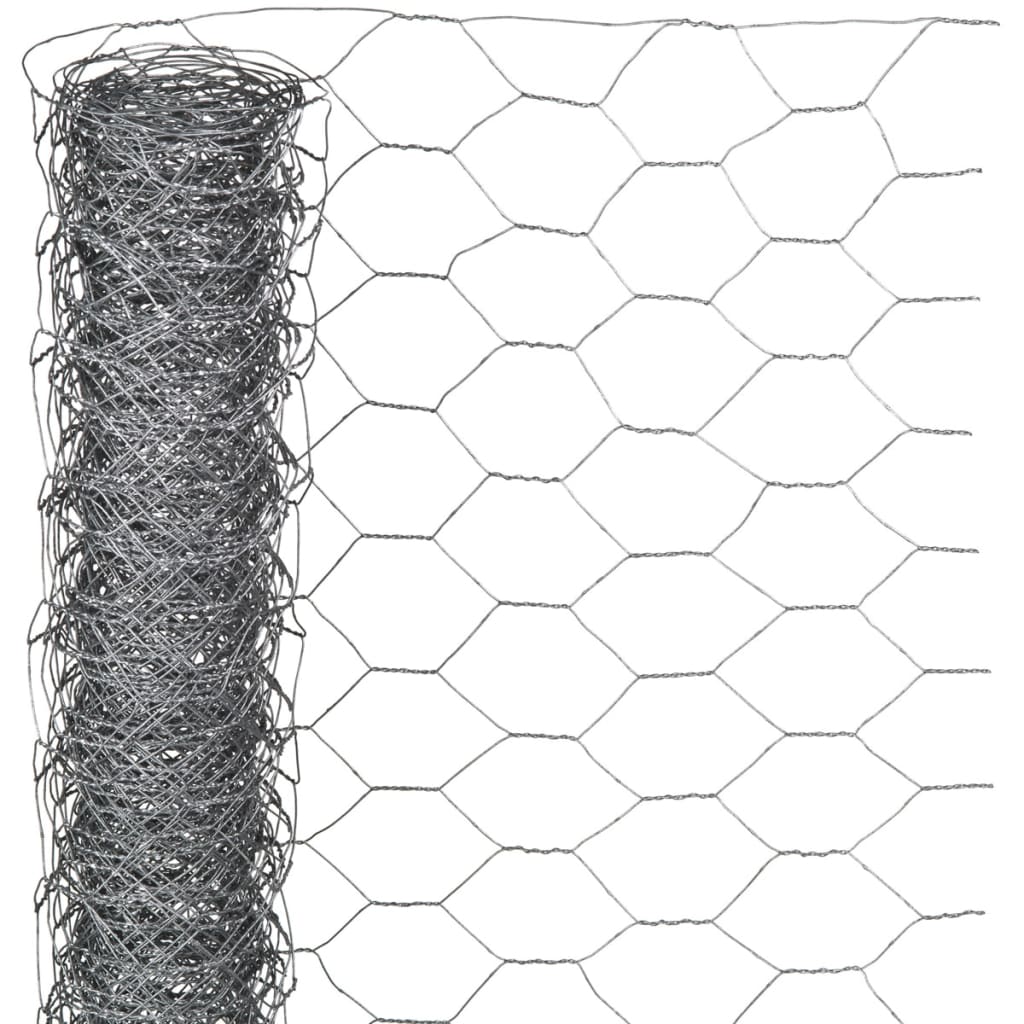 Nature Rede de arame hexagonal 0,5x10 m 25 mm aço galvanizado