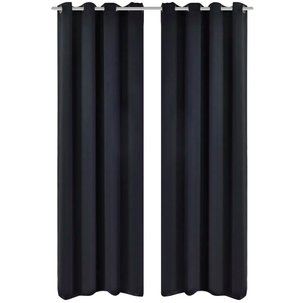 Cortinas blackout 2 pcs com ilhós de metal 135x175 cm