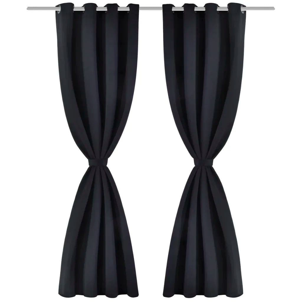 Cortinas blackout 2 pcs com ilhós de metal 135x175 cm