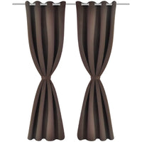 Cortinas blackout 2 pcs com ilhós de metal 135x175 cm castanho
