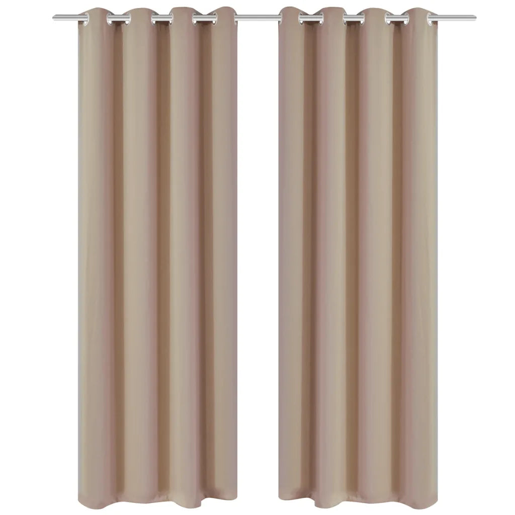 Cortinas blackout 2 pcs com ilhós de metal 135x175 cm