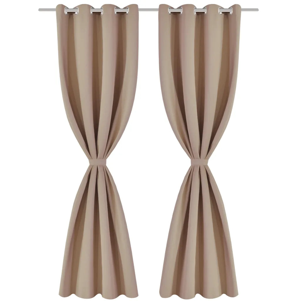 Cortinas blackout 2 pcs com ilhós de metal 135x175 cm