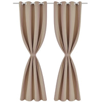 Cortinas blackout 2 pcs com ilhós de metal 135x175 cm