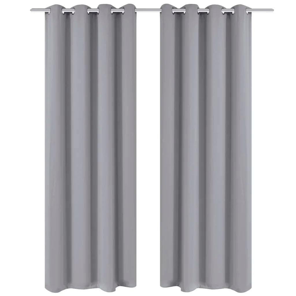 Cortinas blackout 2 pcs com ilhós de metal 135x175 cm cinzento