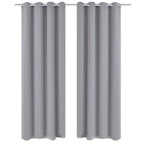 Cortinas blackout 2 pcs com ilhós de metal 135x175 cm cinzento