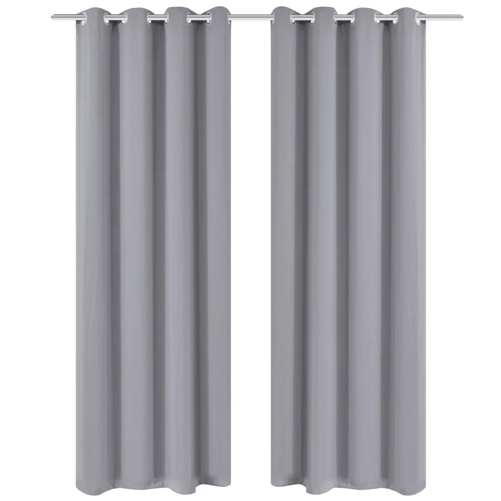 Cortinas blackout com ilhós de metal 270x245 cm cinzento