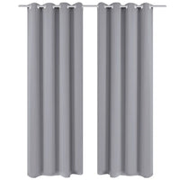 Cortinas blackout com ilhós de metal 270x245 cm cinzento