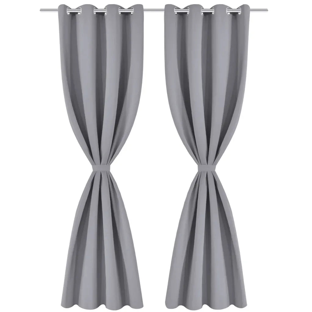 Cortinas blackout com ilhós de metal 270x245 cm cinzento