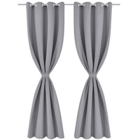 Cortinas blackout com ilhós de metal 270x245 cm cinzento