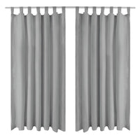 Cortinas de cetim com presilhas 2 pcs 140x175 cm cinzento