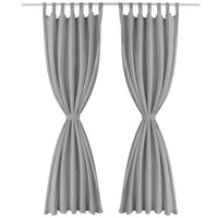Cortinas de cetim com presilhas 2 pcs 140x175 cm cinzento
