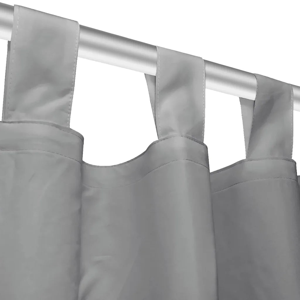 Cortinas de cetim com presilhas 2 pcs 140x175 cm cinzento