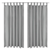 Cortinas de cetim com presilhas 2 pcs 140x225 cm cinzento