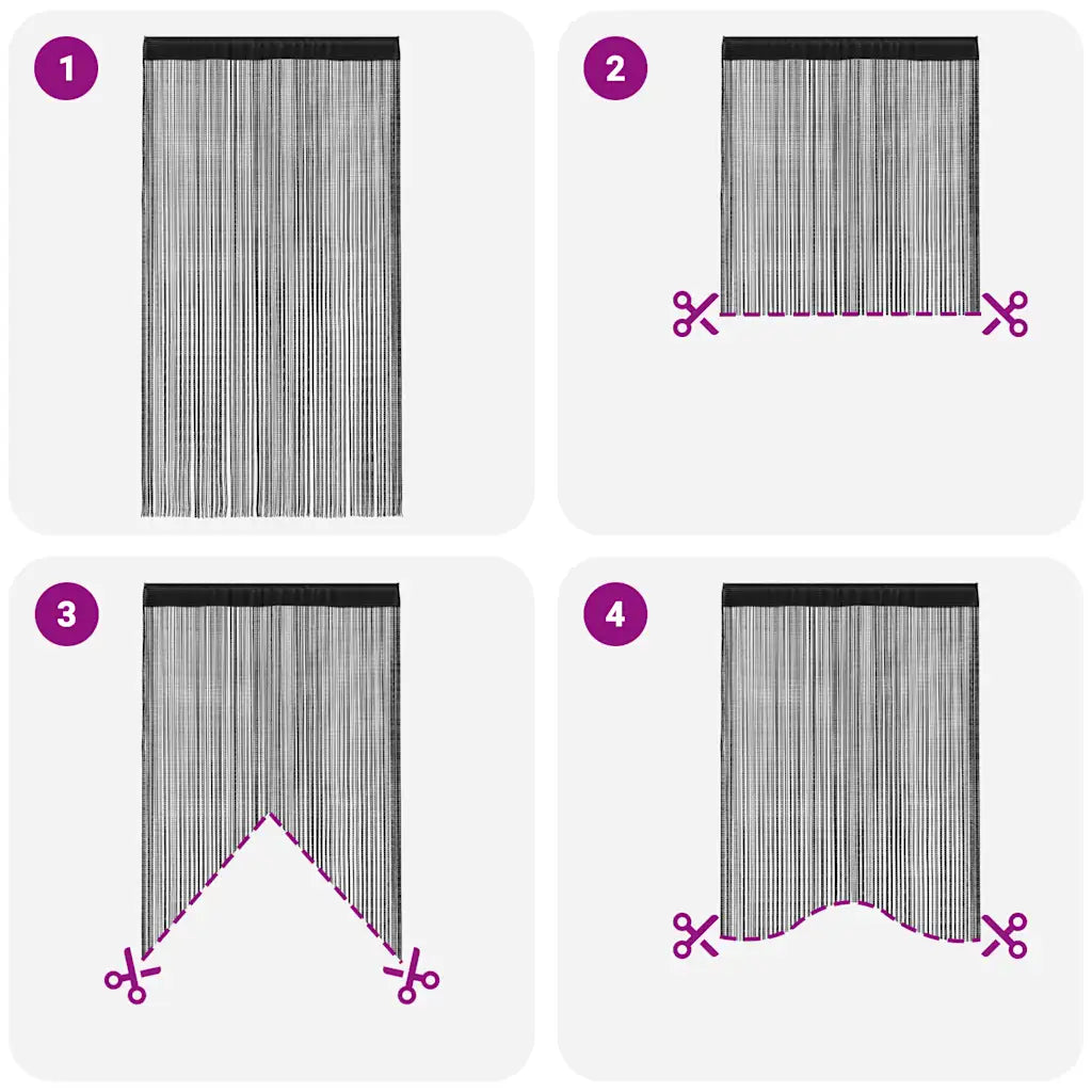 Cortinas de fios 2 pcs 140x250 cm