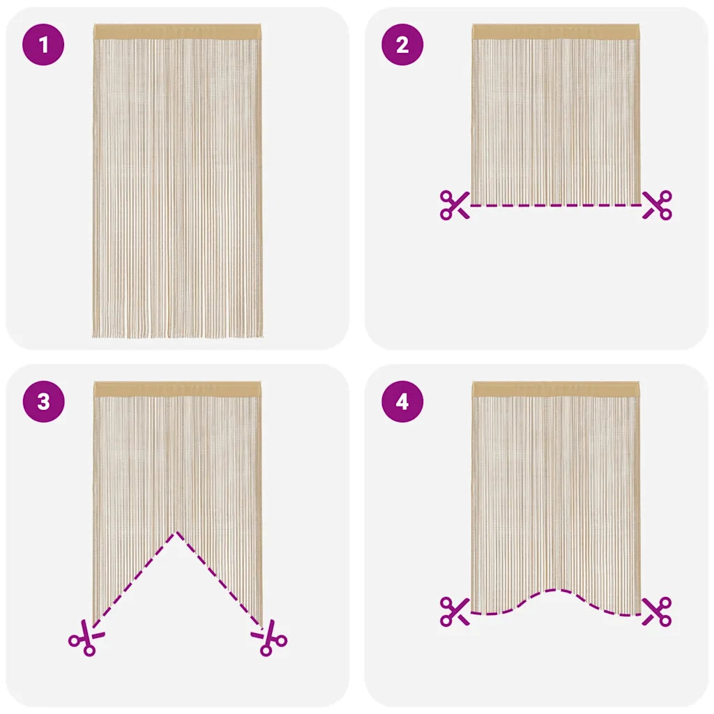 Cortinas de fios 2 pcs 100x250 cm