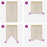 Cortinas de fios 2 pcs 100x250 cm
