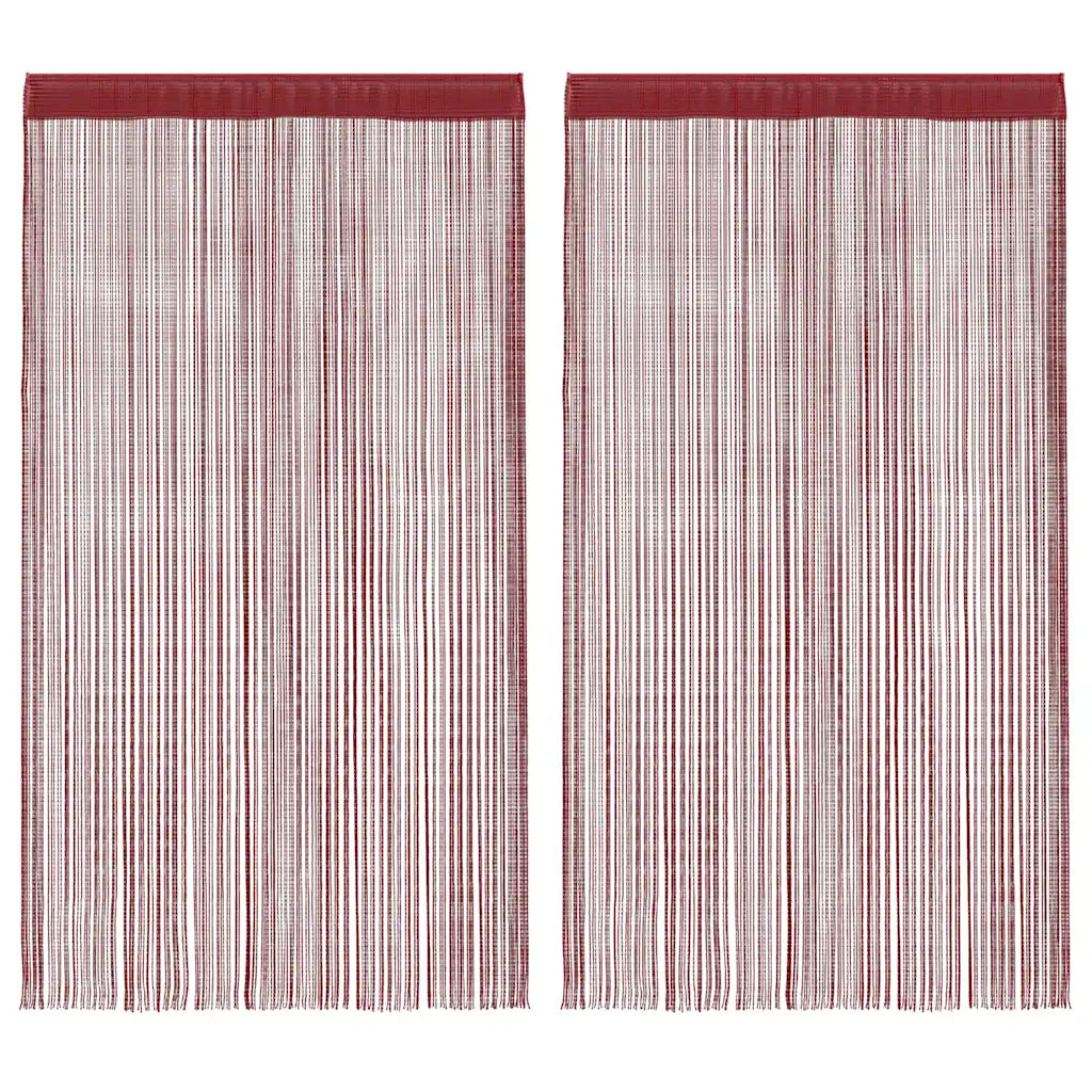 Cortinas de fios 2 pcs 100x250 cm bordô