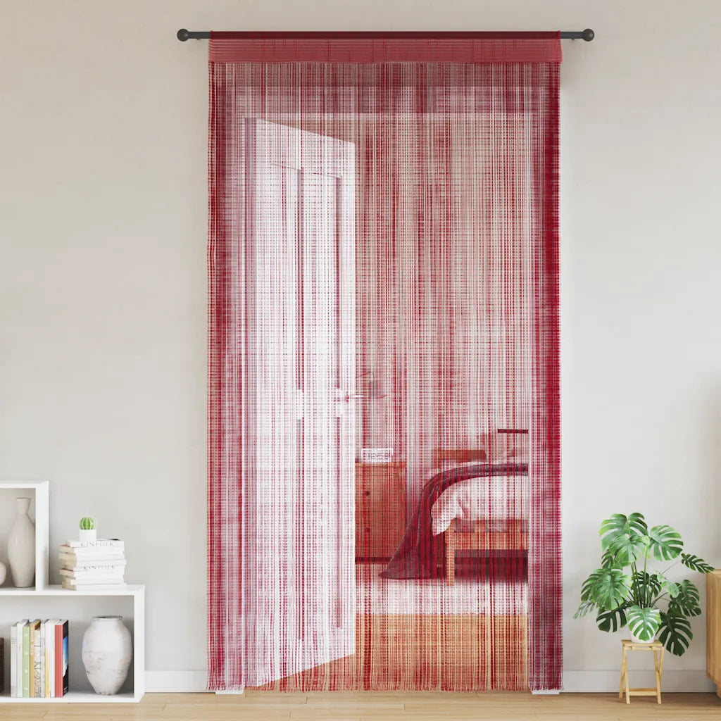 Cortinas de fios 2 pcs 100x250 cm bordô