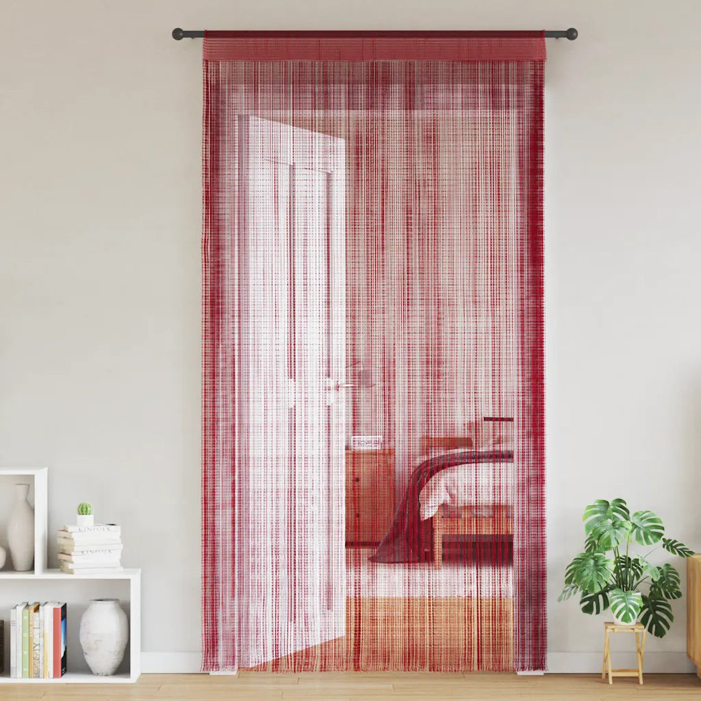 Cortinas de fios 2 pcs 140x250 cm bordô