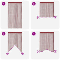 Cortinas de fios 2 pcs 140x250 cm bordô