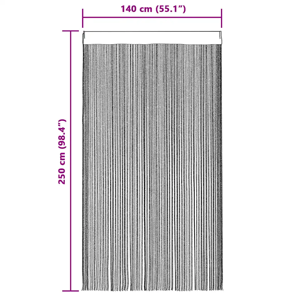 Cortinas de fios 2 pcs 140x250 cm bordô