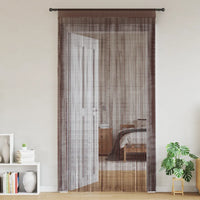 Cortinas de fios 2 pcs 100x250 cm castanho