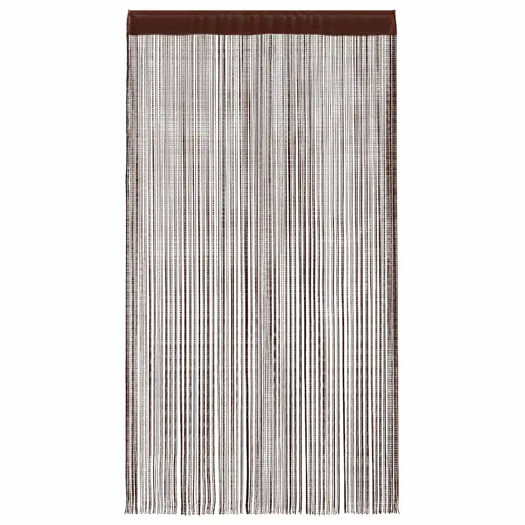Cortinas de fios 2 pcs 100x250 cm castanho
