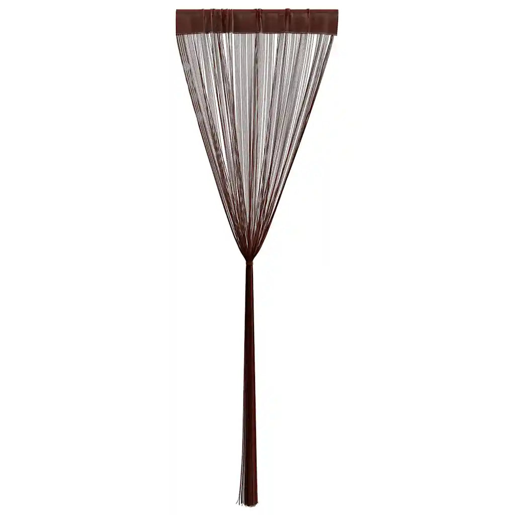 Cortinas de fios 2 pcs 100x250 cm castanho