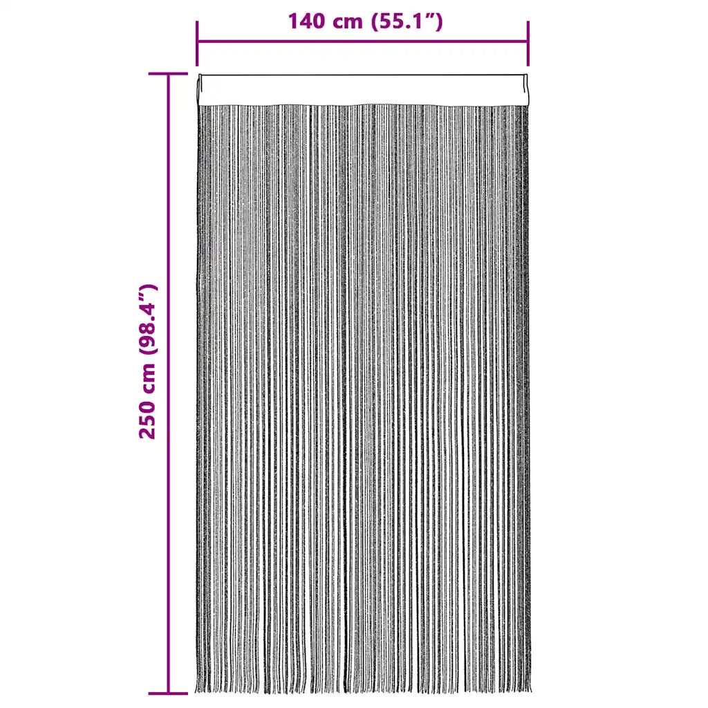 Cortinas de fios 2 pcs 140x250 cm castanho