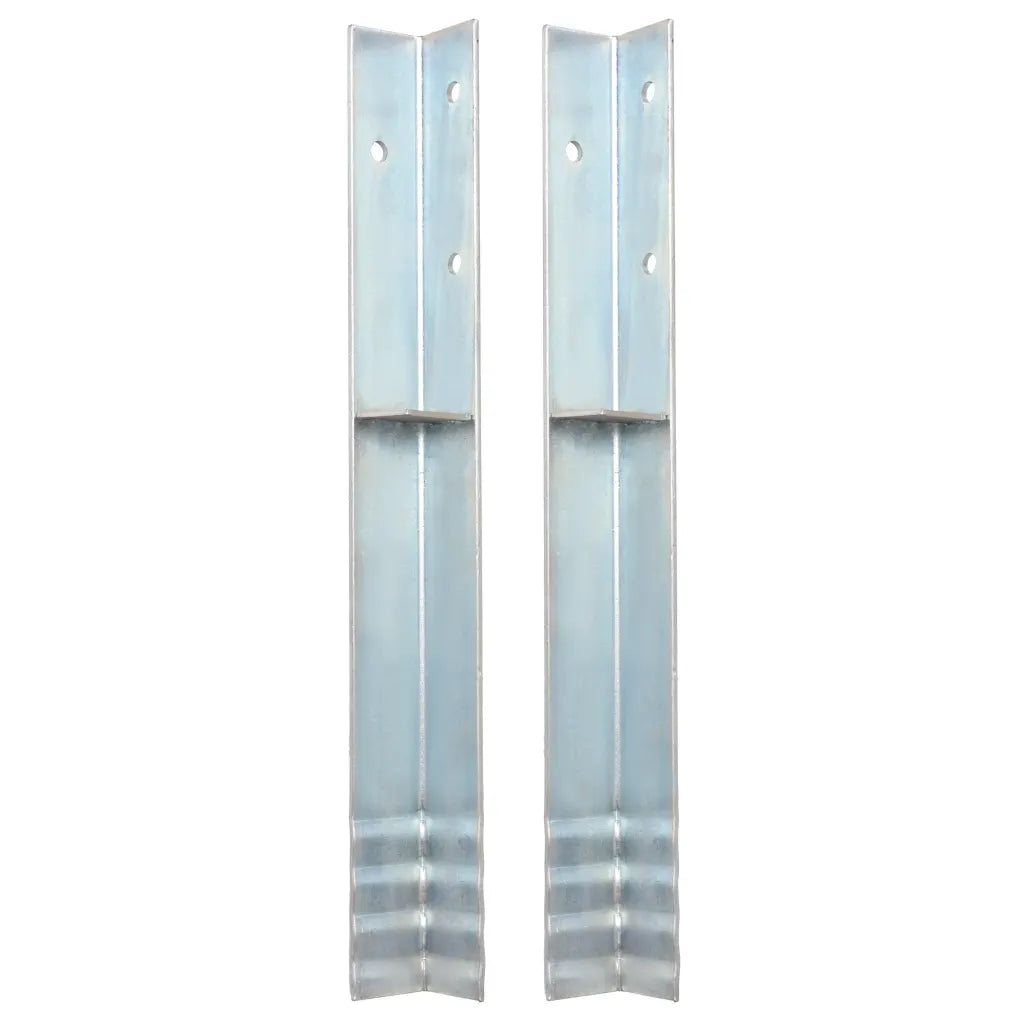 Âncora de fixação no chão em L 2 pcs aço galvanizado 5x5x50 cm
