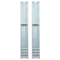 Âncora de fixação no chão em L 2 pcs aço galvanizado 5x5x50 cm