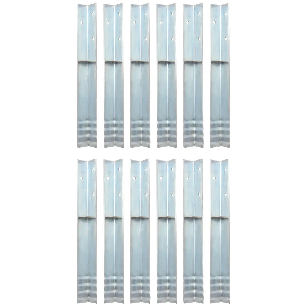 Âncora de fixação no chão em L 12 pcs aço galvanizado 5x5x50 cm