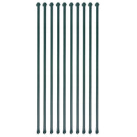 vidaXL Postes de jardim 10 pcs 1 m metal verde
