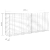 Parede/cesto gabião 85x30x200 cm aço galvanizado