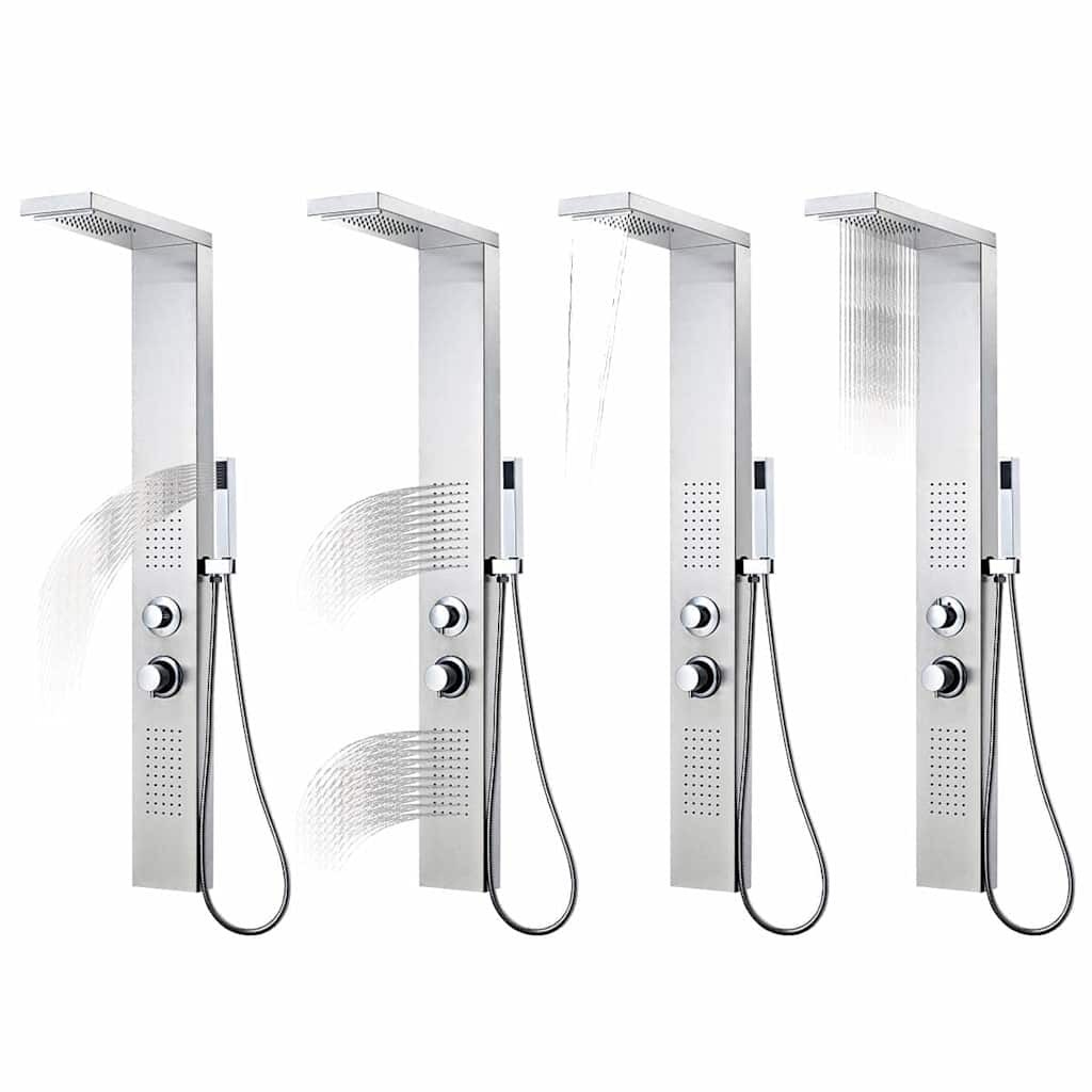 vidaXL Sistema de coluna de duche quadrado em aço inoxidável