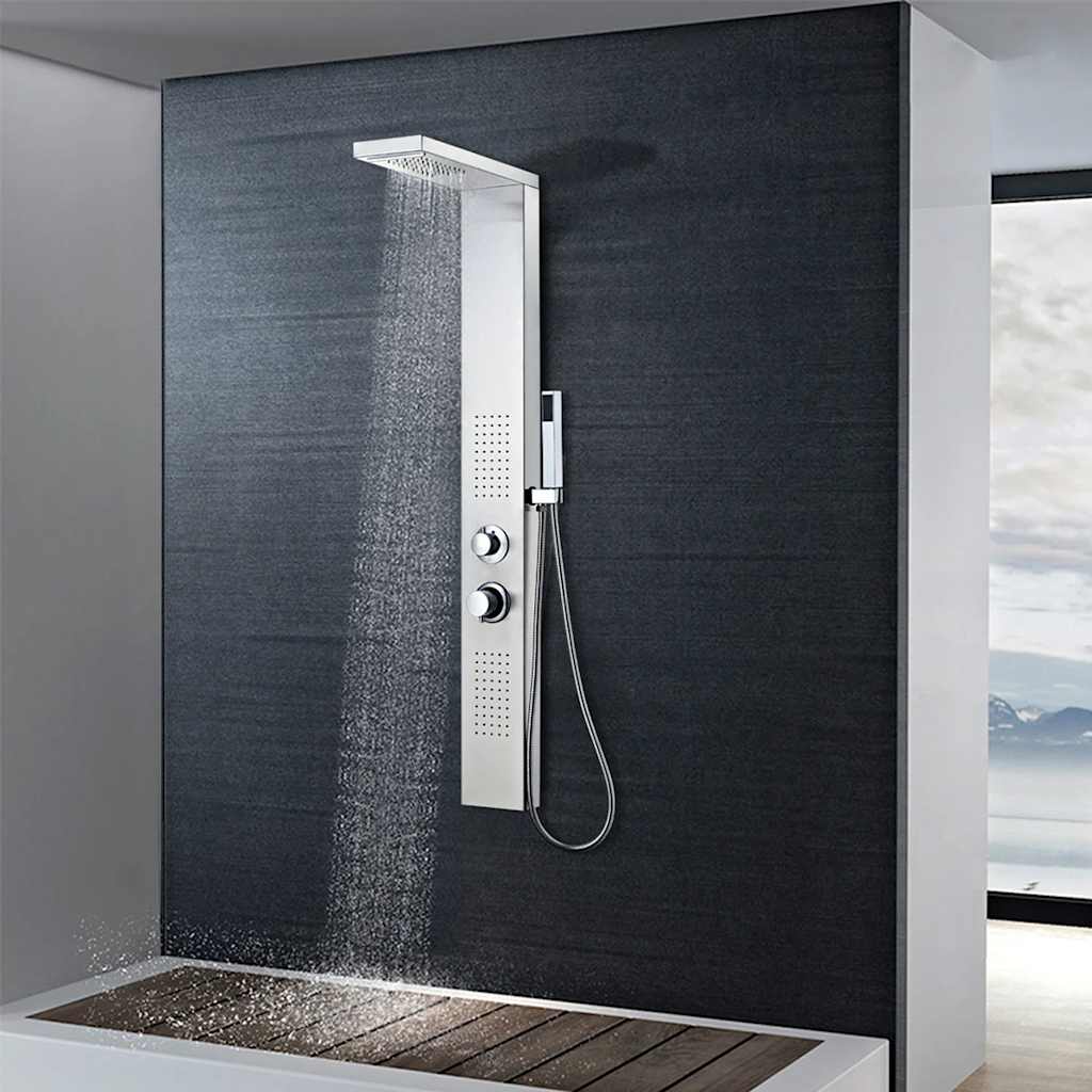 vidaXL Sistema de coluna de duche quadrado em aço inoxidável