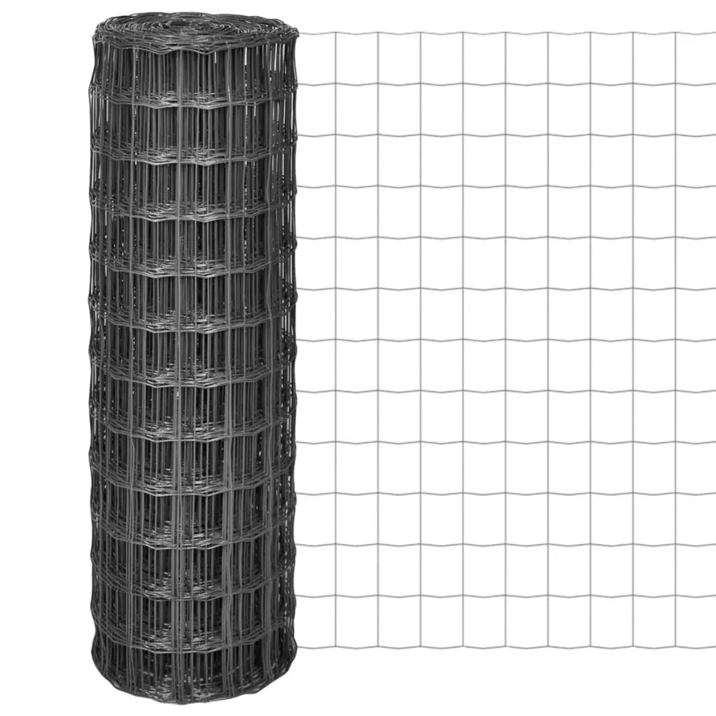 Cerca 10x1,2 m aço cinzento