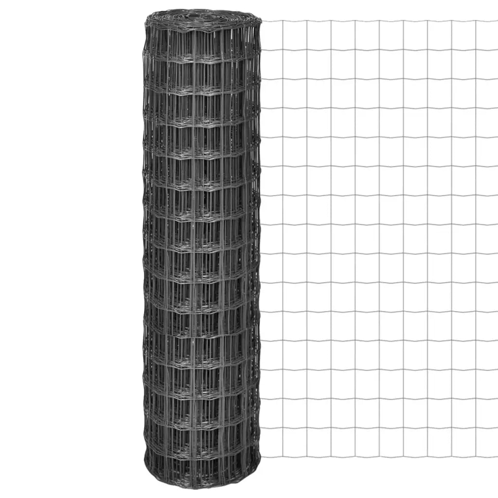 Cerca 10x1,5 m aço cinzento