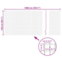Cerca 10x1,5 m aço cinzento
