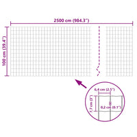 Cerca 25x1 m aço cinzento