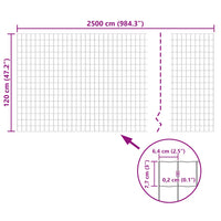 Cerca 25x1,2 m aço cinzento
