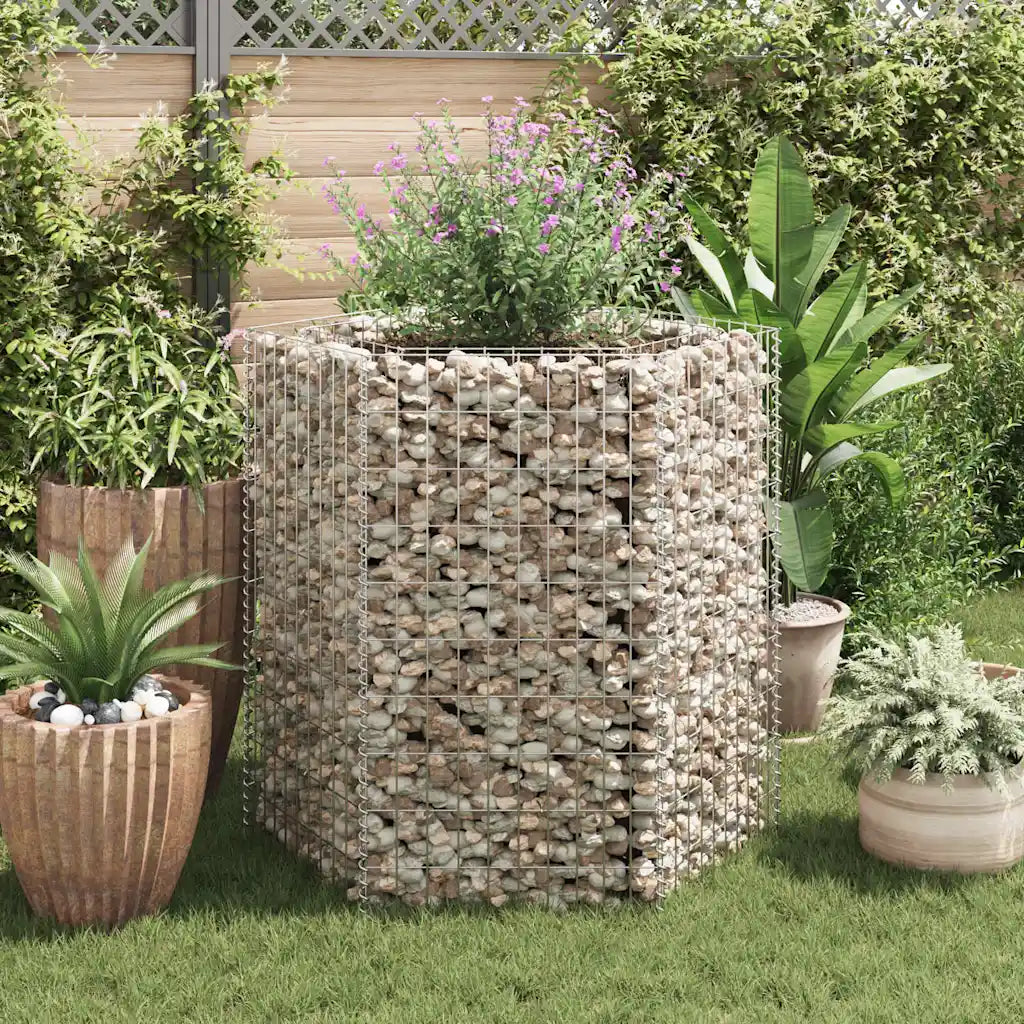 Canteiro elevado/cesto gabião hexagonal 100x90x100 cm