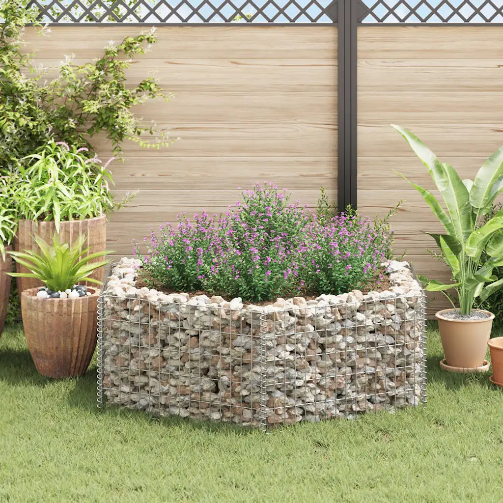 Canteiro elevado/cesto gabião hexagonal 160x140x50 cm