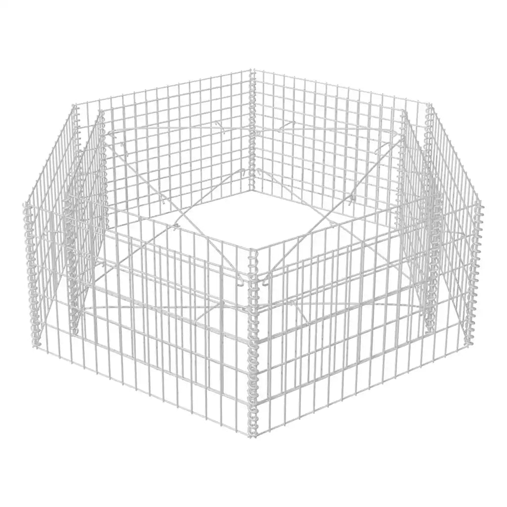Canteiro elevado/cesto gabião hexagonal 160x140x50 cm